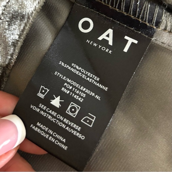 NWT OAT NY Contemporary Grey Velvet Western Style Cropped Snap Shirt Size M - Picture 15 of 15